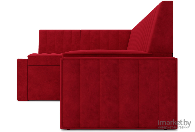 Кухонный диван Mebel-Ars Вермут 213х82 левый кордрой красный (М11-18-16)