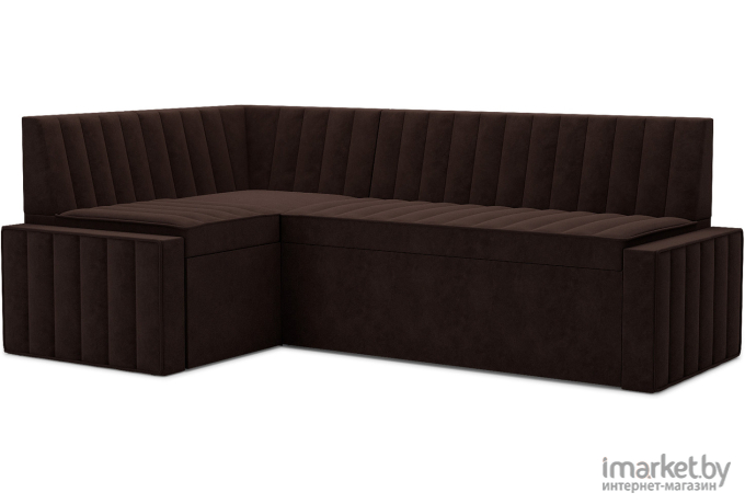 Кухонный диван Mebel-Ars Вермут 213х82 левый кордрой коричневый (М11-18-15)