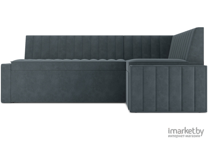 Кухонный диван Mebel-Ars Вермут 193х82 правый велюр серо-синий HB-178 26 (М11-19-5)