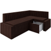 Кухонный диван Mebel-Ars Вермут 193х82 правый велюр молочный шоколад НВ-178 13 (М11-19-7)