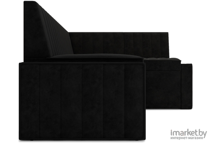 Кухонный диван Mebel-Ars Вермут 193х82 правый велюр черный НВ-178 17 (М11-19-9)