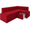 Кухонный диван Mebel-Ars Вермут 213х82 правый кордрой красный (М11-19-16)
