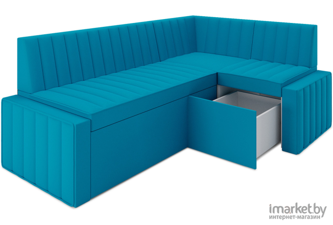 Кухонный диван Mebel-Ars Вермут 213х82 правый синий (М11-19-19)