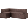 Кухонный диван Mebel-Ars Вермут 193х82 левый бархат серо-шоколадный Star Velvet 60 Coffee (М11-20-3)