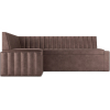 Кухонный диван Mebel-Ars Вермут 193х82 левый бархат серо-шоколадный Star Velvet 60 Coffee (М11-20-3)