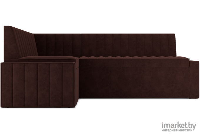 Кухонный диван Mebel-Ars Вермут 193х82 левый велюр шоколад HB-178 16 (М11-20-8)