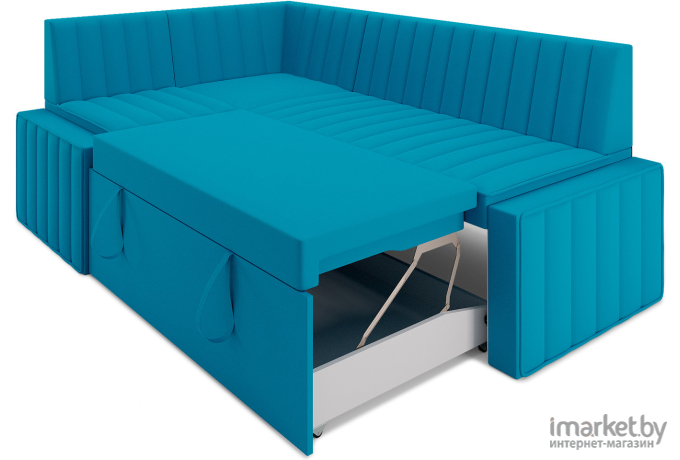 Кухонный диван Mebel-Ars Вермут 193х82 левый синий (М11-20-19)