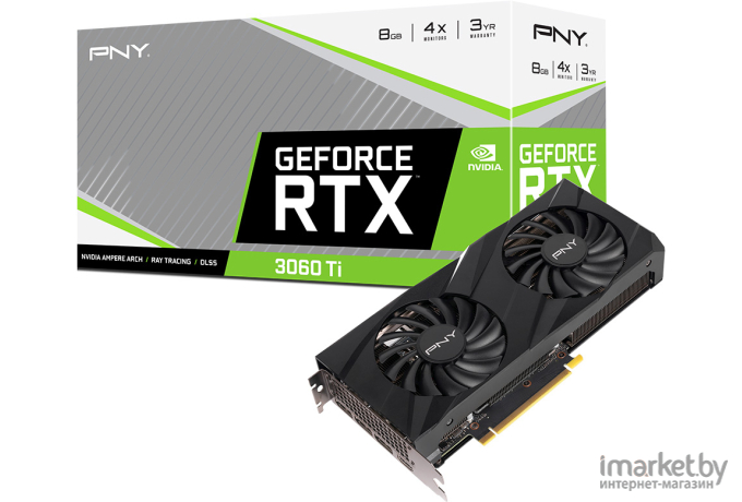 Видеокарта PNY GeForce RTX 3060 Ti 8GB Verto Dual Fan LHR (VCG3060T8LDFBPB1)