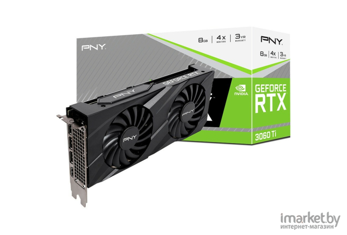 Видеокарта PNY GeForce RTX 3060 Ti 8GB Verto Dual Fan LHR (VCG3060T8LDFBPB1)