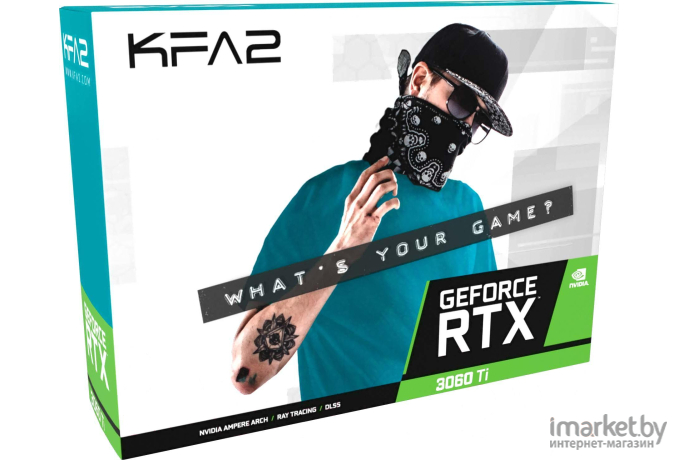 Видеокарта KFA2 GeForce RTX 3060 Ti EX LHR 1-Click OC (36ISL6MD1WTK)