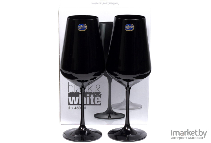 Набор бокалов для вина Bohemia Sandra Black/White 40728/D4653/450-2