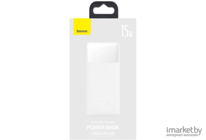 Baseus Bipow Digital Display Power bank 10000mAh 15W White (PPDML-I02) / Внешний аккумулятор Baseus PPDML-I02 Bipow Digital Display Power Bank 10000mAh 15W White