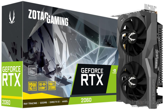 Видеокарта ZOTAC Gaming GeForce RTX 2060 Twin Fan 12GB (ZT-T20620F-10M)