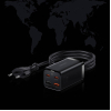 Сетевое зарядное устройство Baseus GaN3 Pro Desktop Fast Charger 2C 2U 65W EU Black (CCGP040101)