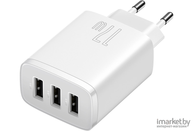 Сетевое зарядное устройство Baseus CCXJ020102 Compact Charger 3U 17W (модель CCCP17UC) White