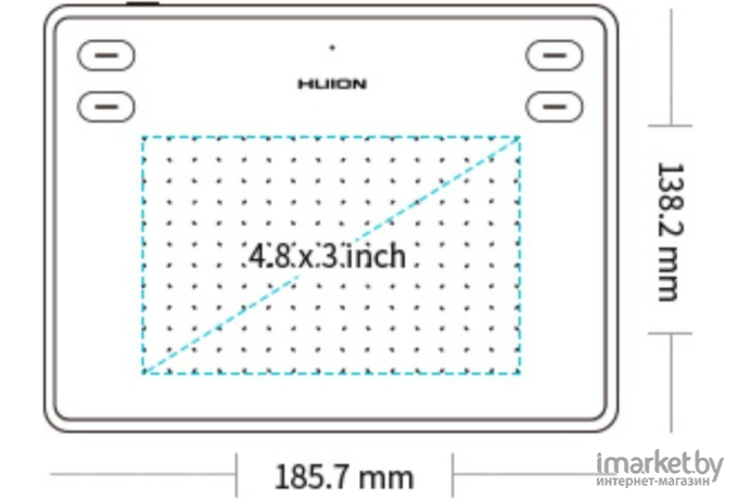 Графический планшет Huion RTE-100 White