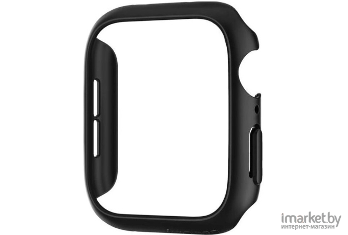 Чехол для Apple Watch 44 мм пластиковый тонкий Spigen Thin Fit черный