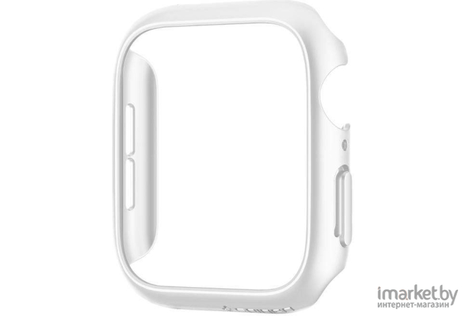 Чехол для Apple Watch 44 мм пластиковый тонкий Spigen Thin Fit белый