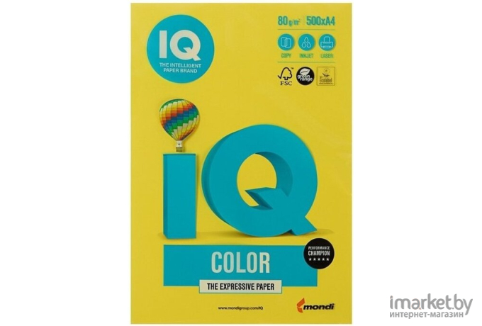 Офисная бумага IQ Color A4 80 г/кв. м 500 л лимонный (ZG34)