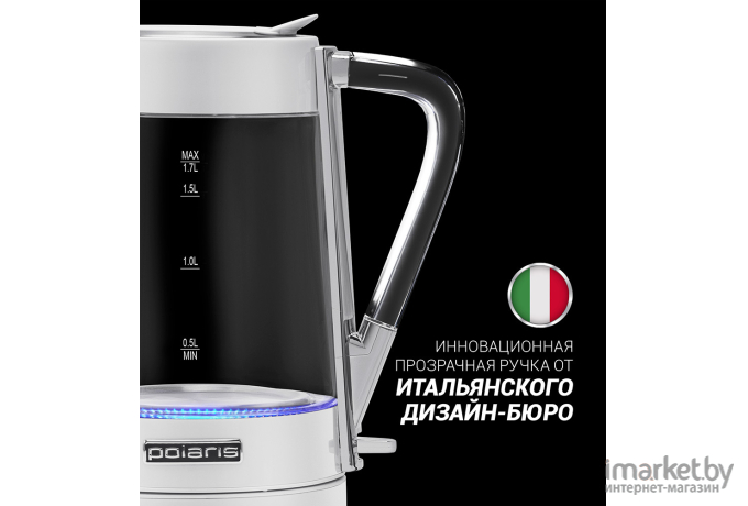 Электрочайник Polaris PWK 1715CGL Water Way Pro (белый)