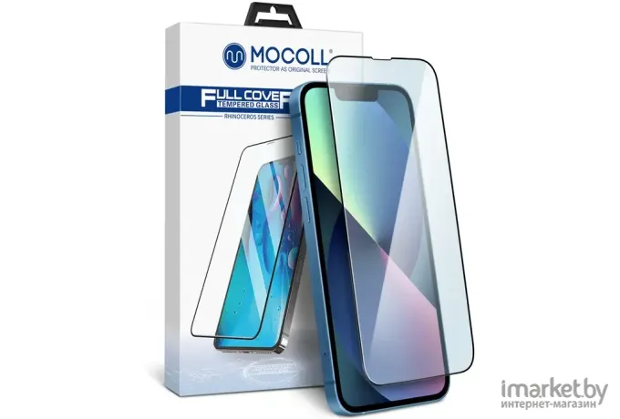 Защитное стекло MOCOLL полноразмерное 3D для iPhone 13 Mini 5.4 Черное Серия Arrow (X3MN)
