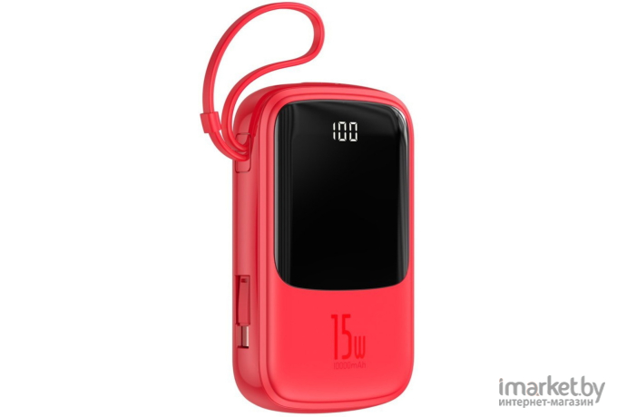 Внешний аккумулятор Baseus PPQD-A09 Q pow Digital Display 3A Power Bank 10000mAh 15W (с кабелем Type-C) Red
