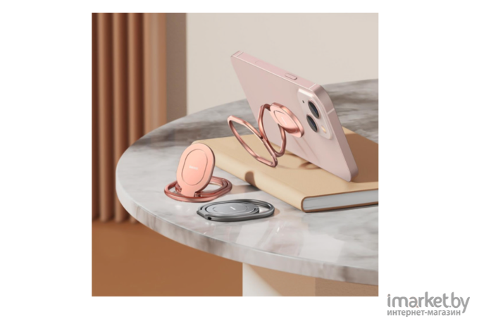 Держатель-кольцо Baseus Rails Phone Ring Stand/Holder (LUGD000015) Rose Gold