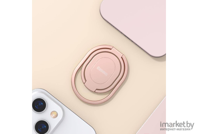 Держатель-кольцо Baseus Rails Phone Ring Stand/Holder (LUGD000015) Rose Gold