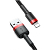 Кабель Baseus CALKLF-A19 Cafule Cable USB For iP 2.4A 0.5m Red+Black
