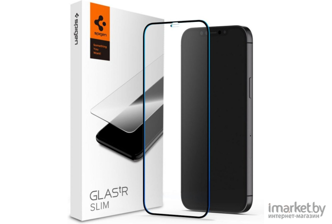 Защитное стекло Spigen Glass FC Iphone 12/12 Pro Black (AGL01512)