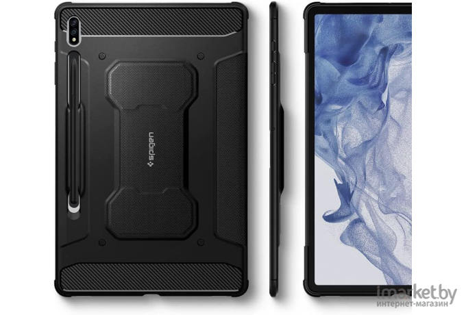 Чехол для планшета Spigen Rugged Armor Pro Galaxy Tab S7+/S8+ Plus 12.4 Black (ACS01607)