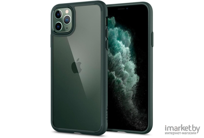 Чехол для телефона Spigen Ultra Hybrid iPhone 11 Pro Midnight Green (ACS00417)
