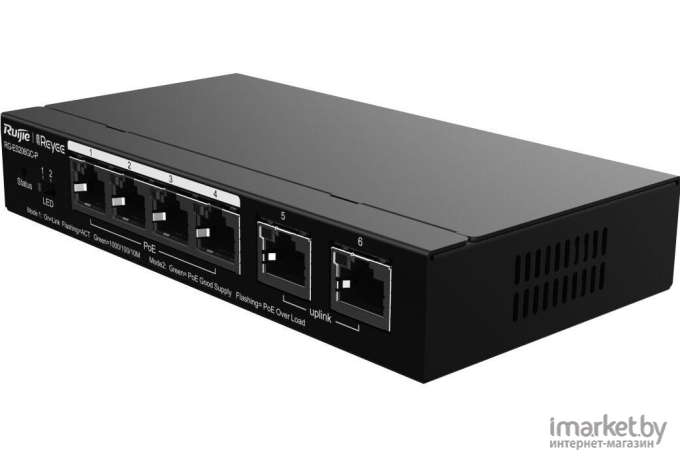 Коммутатор web-smart Reyee RG-ES206GC-P 6-Port Gigabit PoE