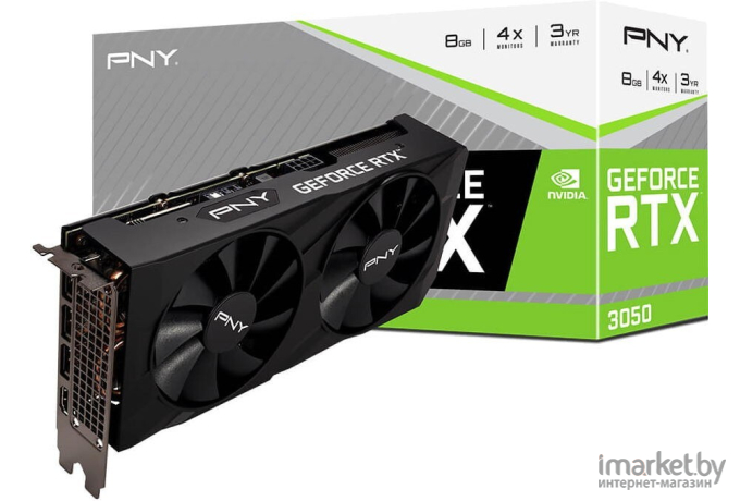 Видеокарта PNY GeForce RTX 3050 8GB Verto Dual Fan Edition (VCG30508DFBPB1)