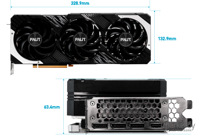 Видеокарта Palit GeForce RTX 4080 GamingPro OC 16GB (NED4080T19T2-1032A)