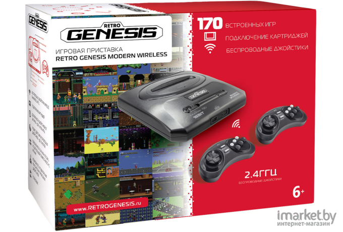 Игровая приставка Retro Genesis Modern Wireless 170 игр и 2 беспроводных джойстика (ConSkDn78)