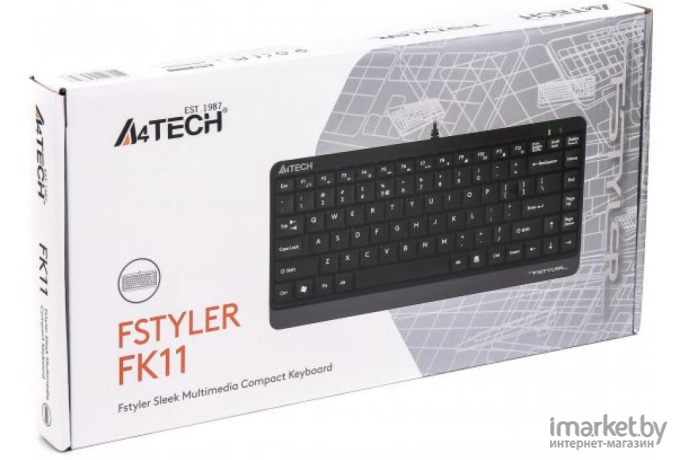 Клавиатура A4Tech Fstyler черный/серый (FK11)