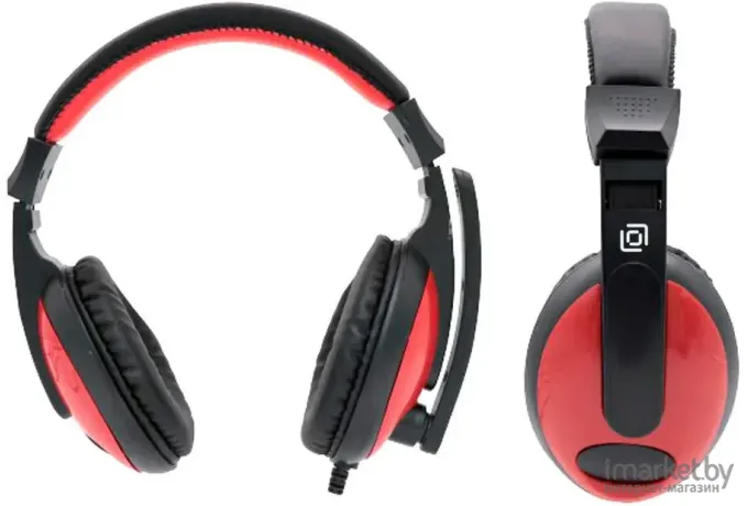 Наушники с микрофоном Oklick HS-L300 черный/красный (1532021)
