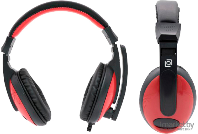 Наушники с микрофоном Oklick HS-L300 черный/красный (1532021)