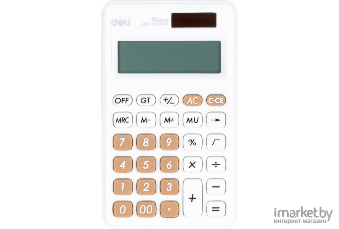 Калькулятор карманный Deli EM120WHITE белый