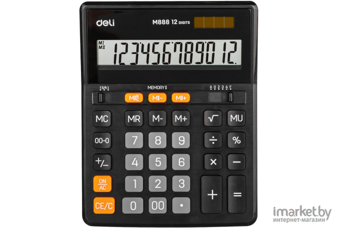 Калькулятор настольный Deli EM888 черный
