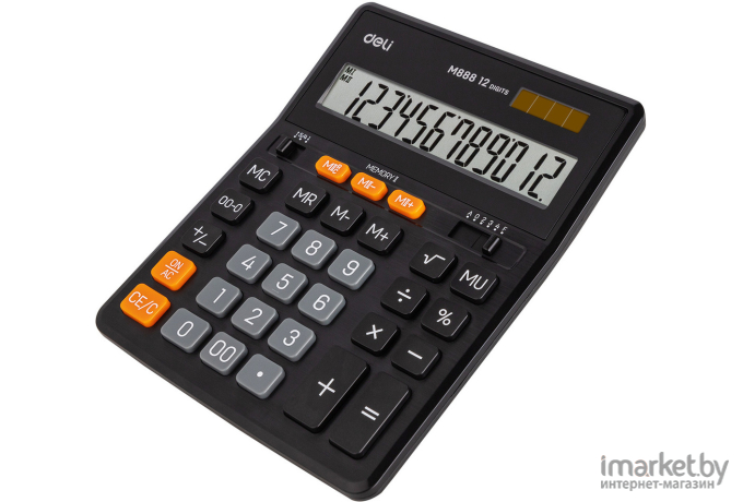 Калькулятор настольный Deli EM888 черный