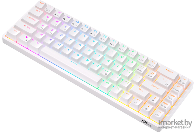 Беспроводная клавиатура Royal Kludge RKG68 White (USB/2.4 GHz/Bluetoth, RGB, Hot Swap, Red switch)