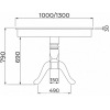 Стол обеденный Аврора Леонардо 1 Glass d1000(1300)х1000 белый/белый