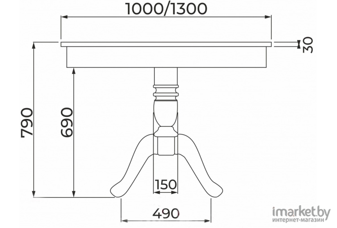 Стол обеденный Аврора Леонардо 1 Glass d1000(1300)х1000 белый/белый