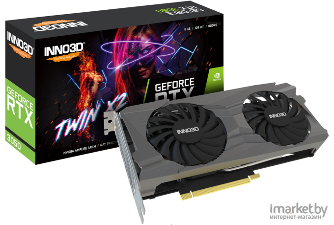 Видеокарта Inno3D GeForce RTX 3050 Twin X2 (N30502-08D6-1190VA42)