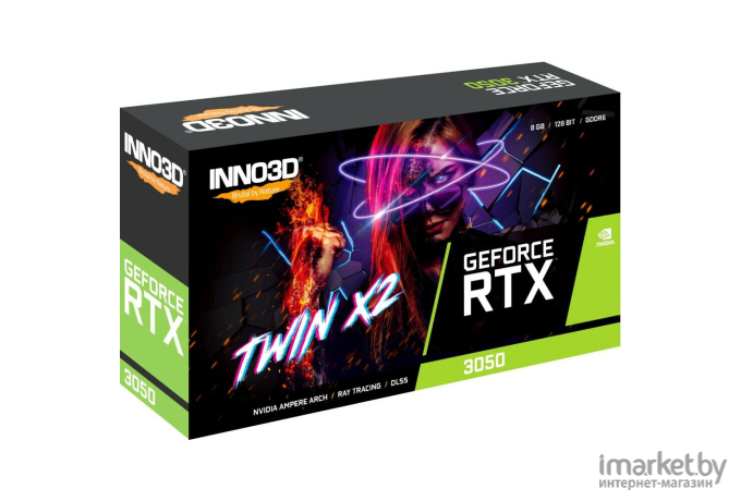 Видеокарта Inno3D GeForce RTX 3050 Twin X2 (N30502-08D6-1190VA42)