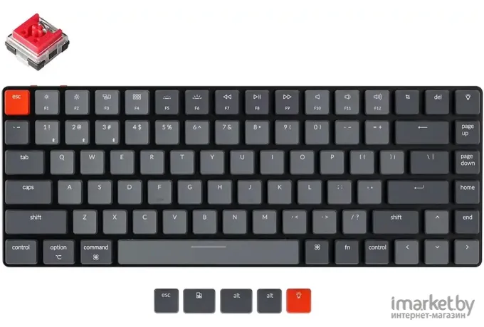 Беспроводная клавиатура Keychron K3 Grey (White Led, Hot-Swap, Keychron Optical Red Switch)