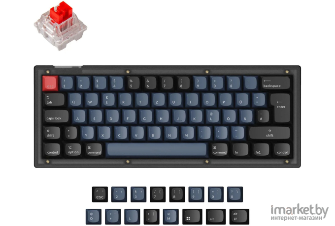Клавиатура Keychron V4 Black (RGB, Hot-Swap, Keychron K pro Red Switch)