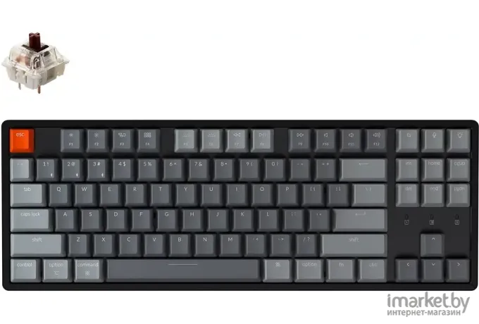 Беспроводная клавиатура Keychron K8 Grey (RGB, Hot-Swap, Alum Frame, Gateron G pro Brown Switch)